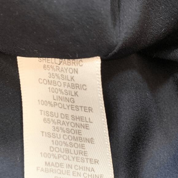 Rebecca Taylor Black Burnout Velvet Snake Print Slip Dress Blue Trim Size 4 - Picture 11 of 11